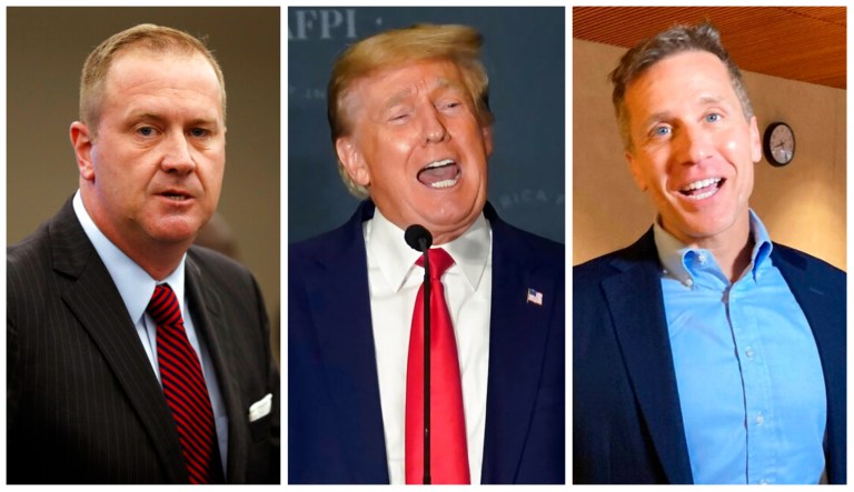 Eric Schmitt, Donald Trump, and Eric Greitens.