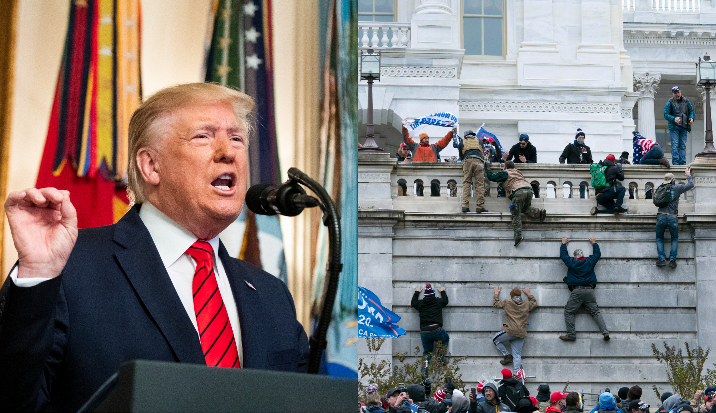 Donald Trump gives speech at fundraiser for Jan. 6 rioters