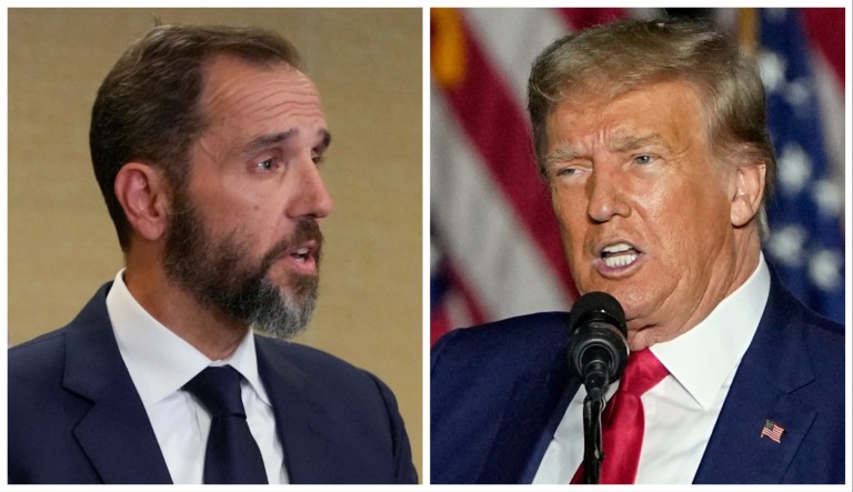 Special counsel Jack Smith and former President Donald Trump.