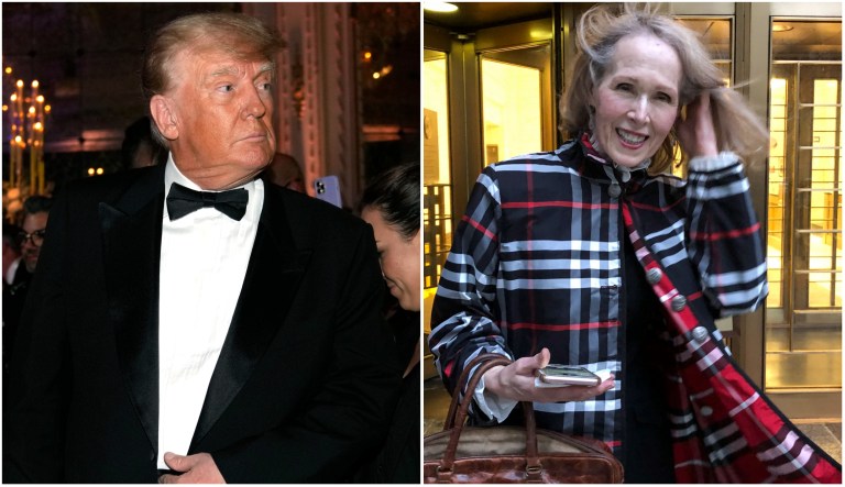 Former President Donald Trump and author E. Jean Carroll.