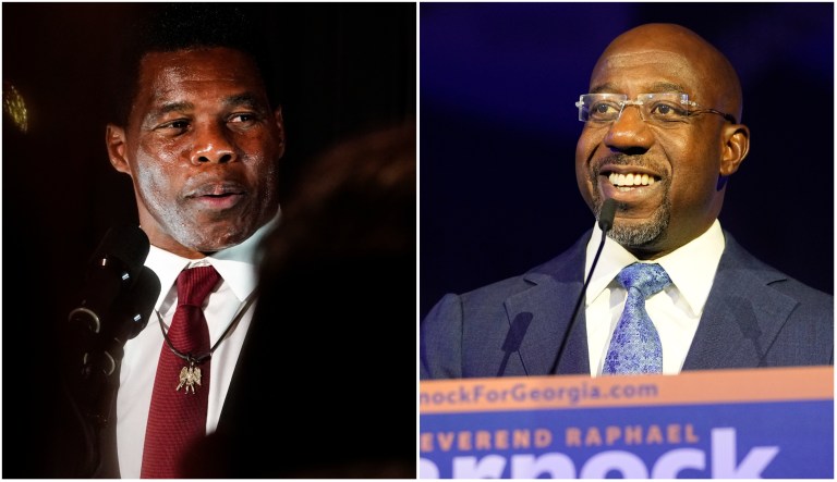 Herschel Walker and Sen. Raphael Warnock (D-GA)