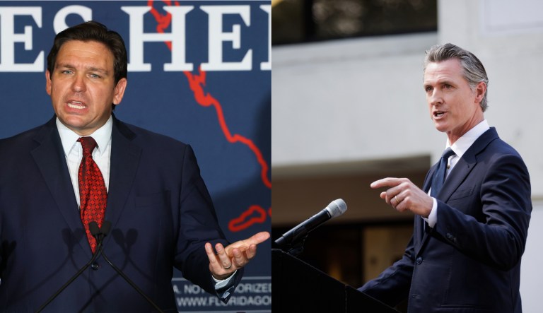 Florida Gov. Ron DeSantis returned fire on California Gov. Gavin Newsom as the duo trade barbs over the migrant busing debacle. 