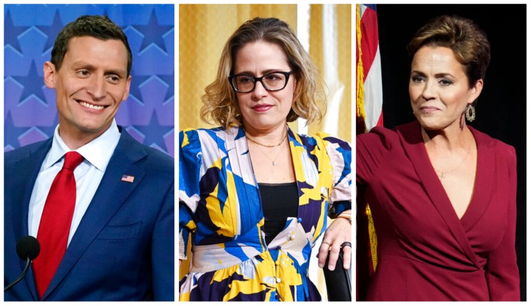 Blake Masters, Kyrsten Sinema, and Kari Lake.