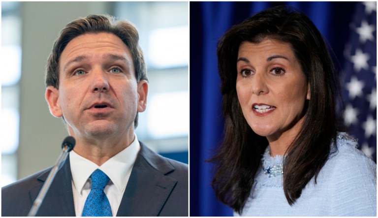 Gov. Ron DeSantis (R-FL) and former South Carolina Gov. Nikki Haley.