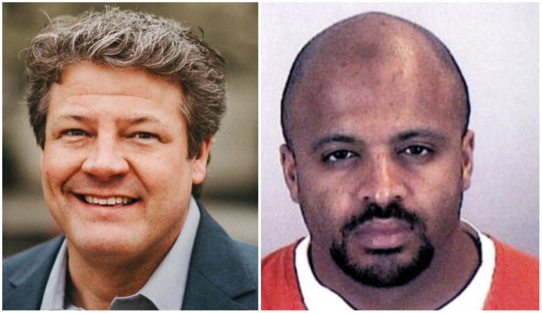 Reagan Dunn (left), running in Washington's 8th Congressional District; Zacarias Moussaoui (right)