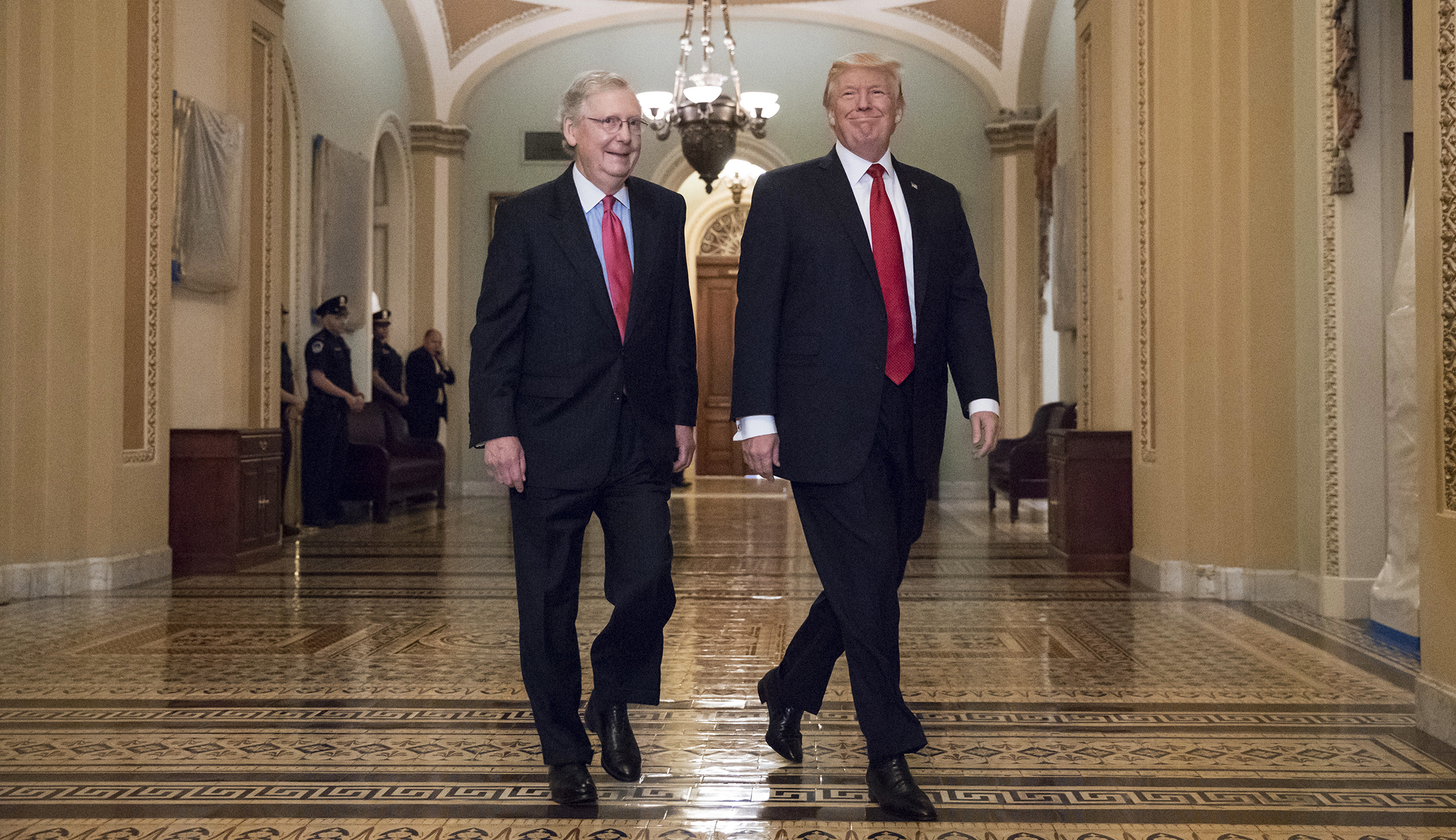 Trump stays away from healthcare at Republican Senate lunch
