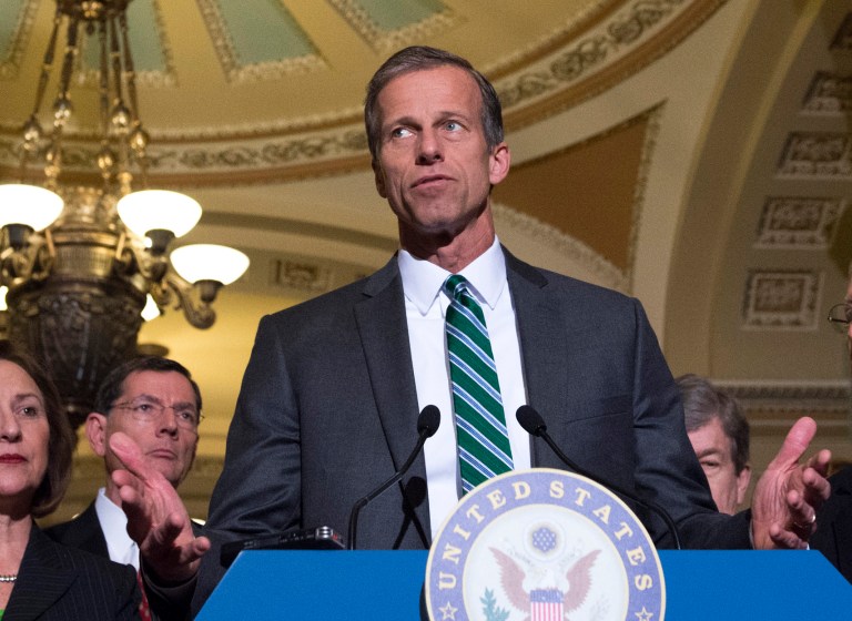 Thune introduced the legislation to repeal the death tax earlier in the day.