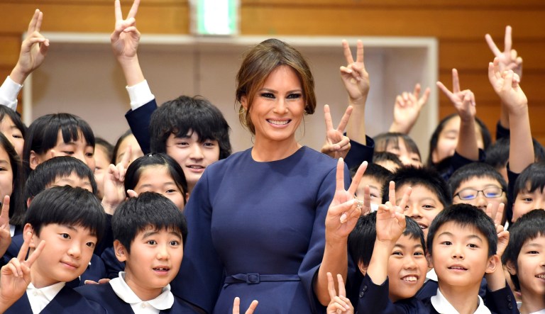 First lady Melania Trump met with schoolchildren in Tokyo during President Trump's 13-day trip to five Asian countries. She said she is most excited to do more for children during the rest of President Trump's term. 