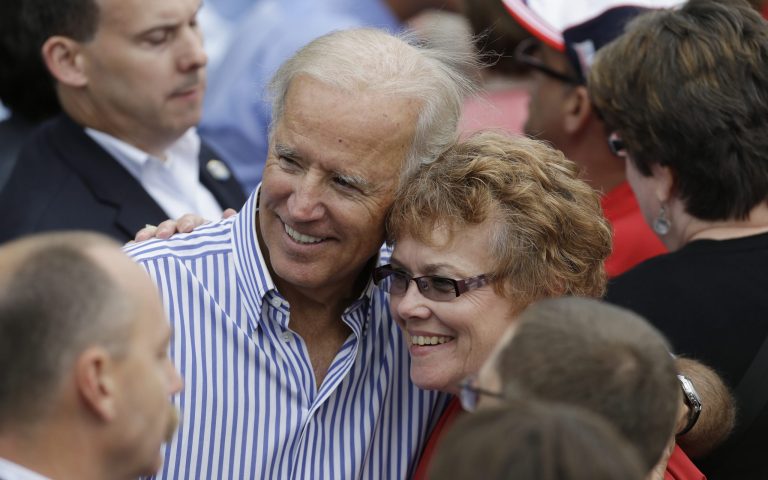 Vice President Joe Biden greets supporters after speaking at Iowa Sen. Tom Harkin's annual fundraising steak fry dinner, Sunday, Sept. 15, 2013, in Indianola, Iowa. (AP Photo/Charlie Neibergall)
