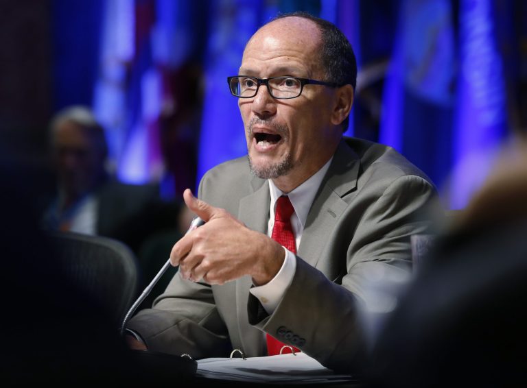 Labor Secretary Tom Perez has applauded the efforts to raise it to that level in speeches, often appearing at events hosted by activists and politicians. (AP Photo)Â 