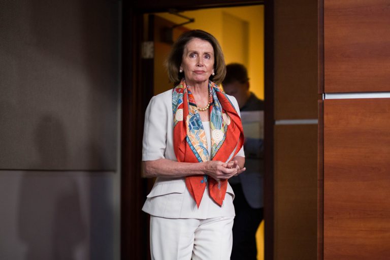 House Minority Leader Nancy Pelosi, D-Calif., arrives at a weekly press briefing on Capitol Hill on Thursday, June 4, 2015. (Graeme Jennings/Examiner)