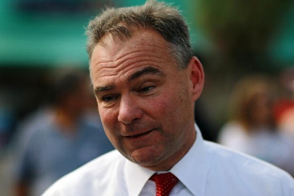Tim Kaine is seen during a stop to encourage voters to participate in the election at an early voting station October 22, 2010 in Lauderhill, Florida.