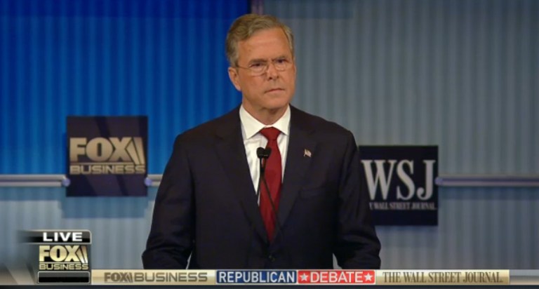 In the fourth Republican presidential primary debate Tuesday night, Jeb Bush said he would repeal both the Clean Power Plan and the Waters of the United States regulations. (AP Photo)