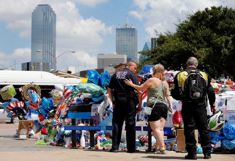 Shooting deaths of police officers are up 78 percent so far this year compared to 2015, according to the National Law Enforcement Officers Memorial Fund's mid-year report. (AP Photo/Tony Gutierrez)