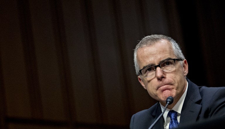 Former FBI Deputy Director Andrew McCabe was fired on Friday, just hours before he was set to retire and collect a full pension. (Andrew Harrer/Bloomberg)