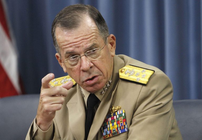 Retired Adm. Mike Mullen on Tuesday went well beyond his traditional area of expertise, military affairs, and held forth on issues ranging from the national debt to K-12 education. (AP/Jacquelyn Martin)