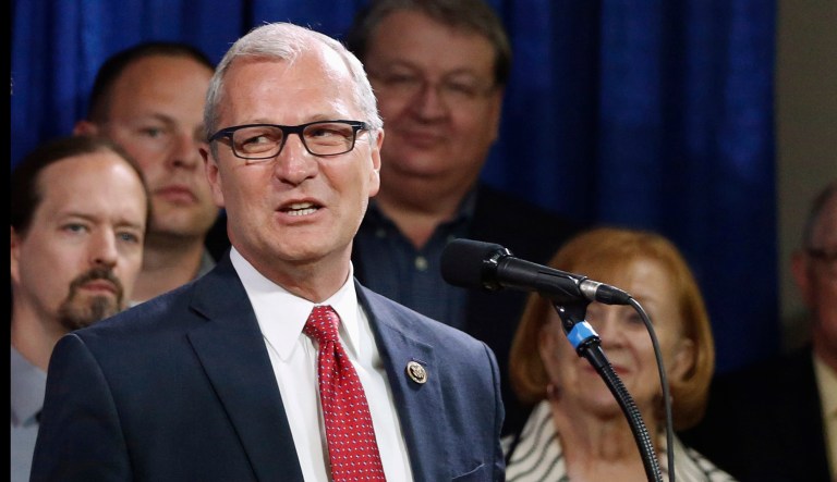 North Dakota Republican state Rep. Kevin Cramer will announce Friday he is entering the state's Senate race. This move would give Republicans the candidate they hoped would take on Democratic Sen. Heidi Heitkamp. (AP Photo/Charles Rex Arbogast, File)