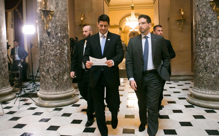 Republicans were preparing to leave for a victory celebration at the White House. (Graeme Jennings/Washington Examiner)