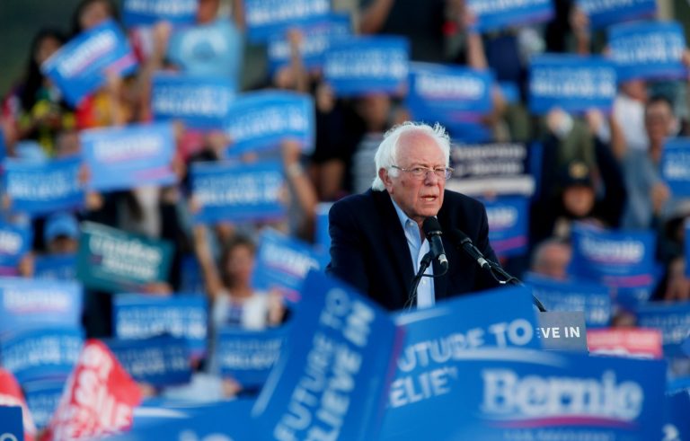 Sanders' win comes less than 24 hours after AP announced Clinton had reached the threshold of delegates. (AP Photo/Sandy Huffaker)