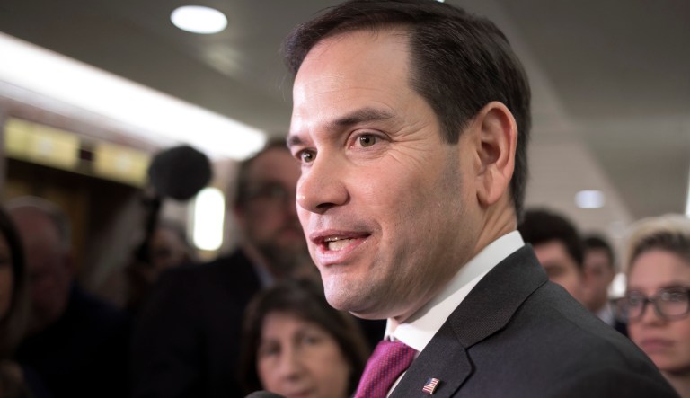 After a report said Senate Intelligence Committee ranking member Mark Warner communicated with a lobbyist for a Russian oligarch who said he could put Warner in touch with "Trump dossier" author Christopher Steele, Sen. Marco Rubio (pictured) said Warner had already disclosed it.