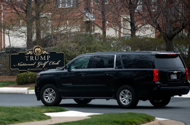 On Sunday, Trump and Kentucky Sen. Rand Paul played golf at the course. (AP Photo/Manuel Balce Ceneta)