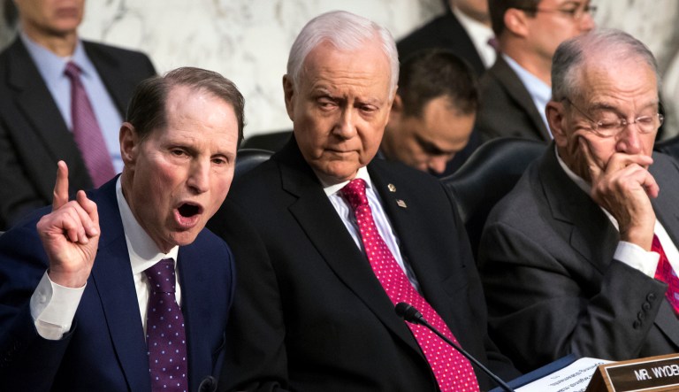 Sen. Ron Wyden, D-Ore., the top Democrat on the Senate Finance Committee, was critical of the Republican tax reform plan on Wednesday. The legislation in the House and Senate carries high political stakes for President Trump and Republican leaders in Congress, who view passage of tax cuts as critical to the GOP's success at the polls next year. (AP Photo/J. Scott Applewhite)
