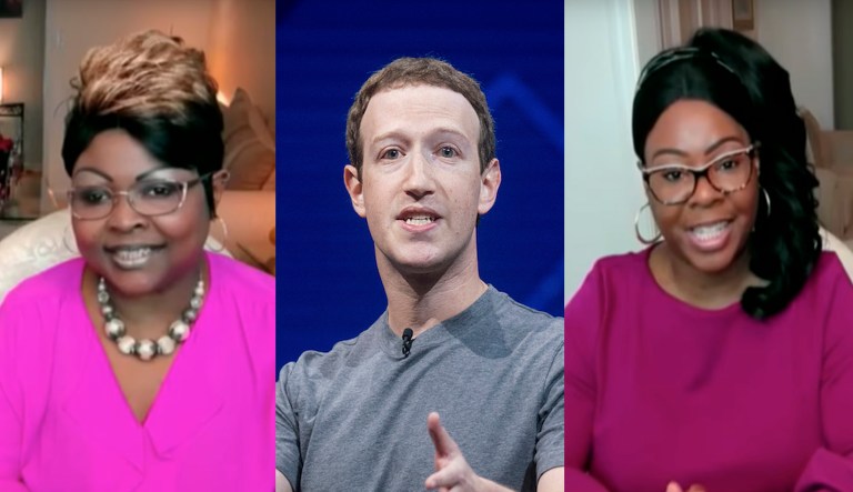 Lynette "Diamond" Hardaway, Facebook CEO Mark Zuckerberg, and Rochelle "Silk" Richardson are pictured.