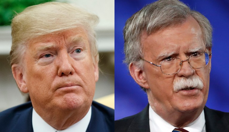 Donald Trump and John Bolton.