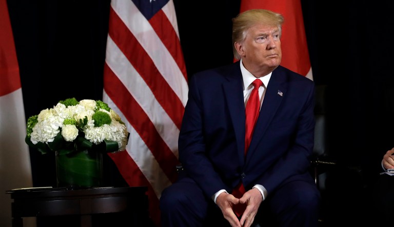 President Donald Trump addresses the Economic Club of New York Tuesday, Nov. 12, 2019, in New York.