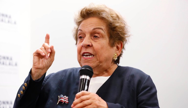 In this Nov. 17, 2014, file photo, Rep. Donna Edwards, D-Md., speaks on Capitol Hill in Washington