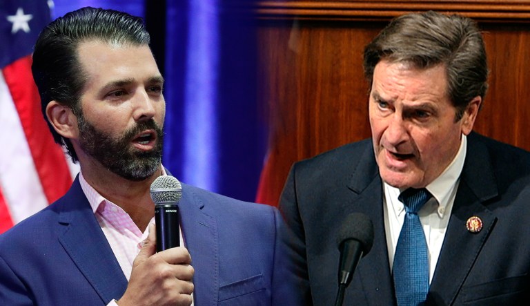 Donald Trump Jr. (left) and John Garamendi (right) are seen.