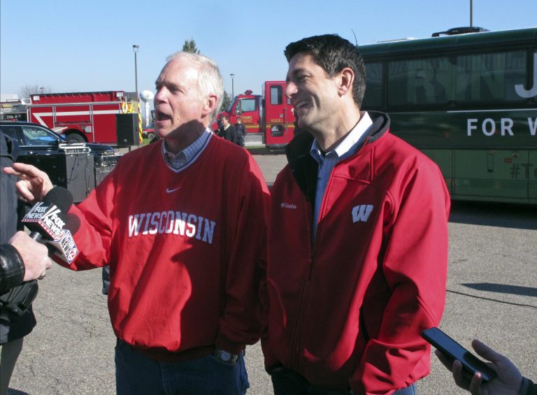 Paul Ryan mentions the T word. (AP Photo/Scott Bauer)
