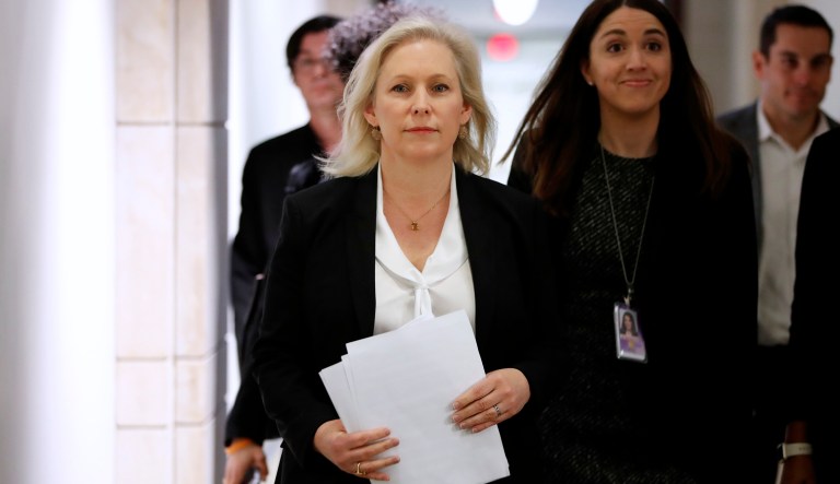 Sen. Kirsten Gillibrand, D-N.Y., has joined other Democrats who have said President Trump needs to step down after several women reiterated their claims that Trump sexually harassed them. (AP Photo/Jacquelyn Martin)