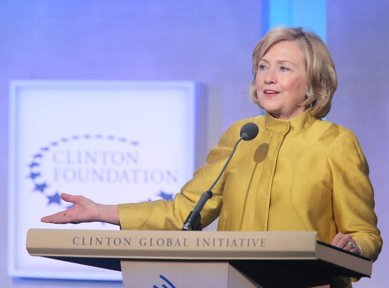 Contributions to the Clinton Foundation spiked last year as Hillary Clinton prepared to launch her campaign for president. The charity raked in $20 million more in donations last year than in 2013.Â (Jemal Countess/Getty Images file)