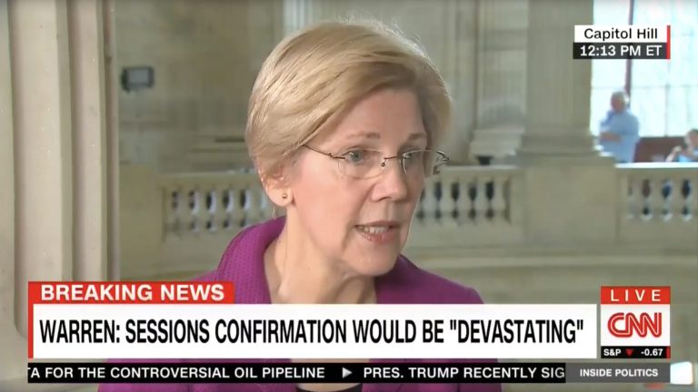 Warren, D-Mass., said in an interview with CNN that she wasn't trying to fundraise off the moment and isn't thinking about 2020. (Image courtesy screenshot)