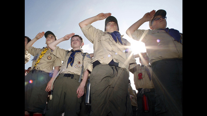 Boy Scouts at the New Jersey's Boy Scouts Camporee in Sea Girt, N.J. (AP Photo/Mel Evans)