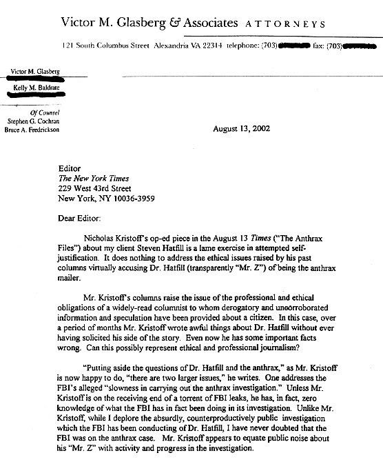 Glasberg Letter, August 13, 2002