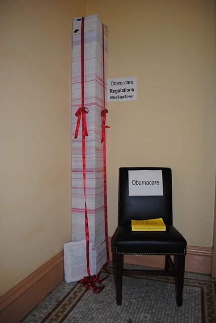 Obamacare’s 7-foot #RedTapeTower hits the TwitterSphere