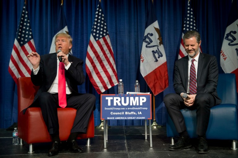 Liberty University President Jerry Falwell Jr. said the Liberty United Against Trump student group is purporting to represent a greater percentage of the student body than it actually does. (AP Photo/Jae C. Hong, File)
