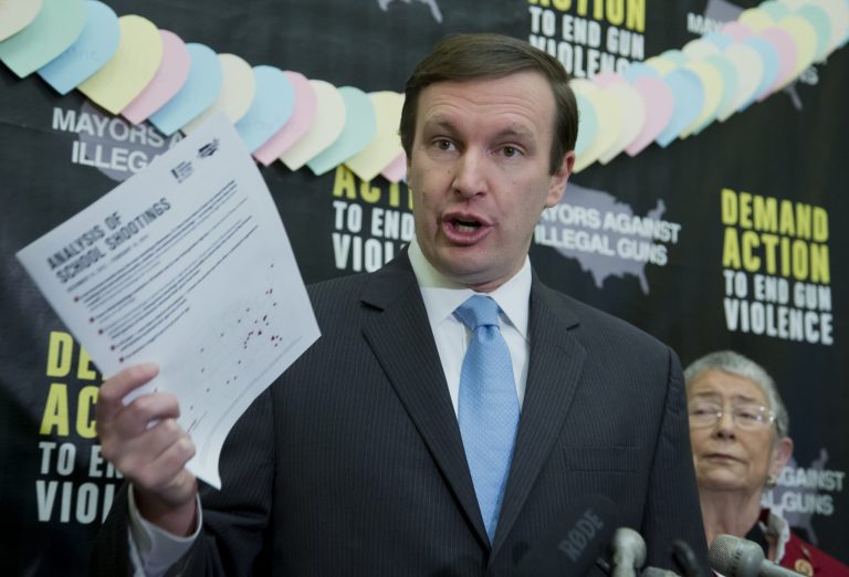 Sen. Chris Murphy represents Connecticut, a state which was rocked in 2012 by the Sandy Hook Elementary School shooting that left 20 children dead, along with 6 adult educators. (AP file photo/Manuel Balce Ceneta)