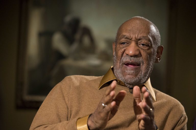 This photo taken Nov. 6, 2014 shows entertainer Bill Cosby gesturing during an interview about an upcoming exhibit. (AP Photo/Evan Vucci)