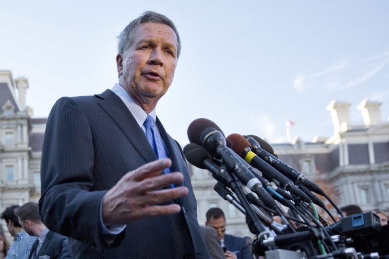 Representatives for President Trump and Ohio Gov. John Kasich cannot agree on who set up a Friday afternoon meeting between the Republican leaders. (AP Photo/Pablo Martinez Monsivais, File)