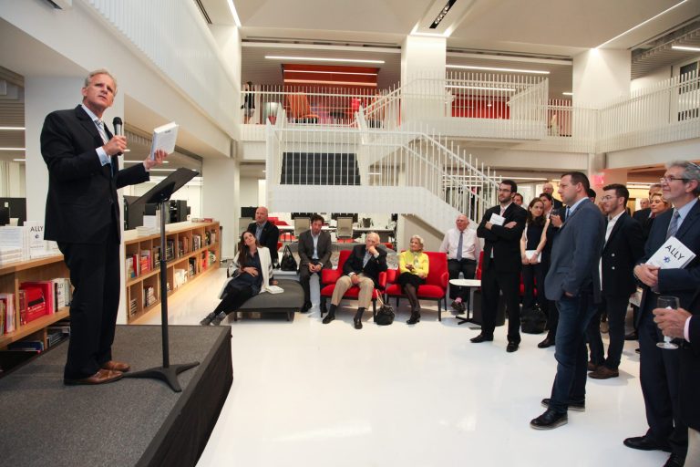 Knesset member Michael Oren speaks during his book release party for Michael Oren's 