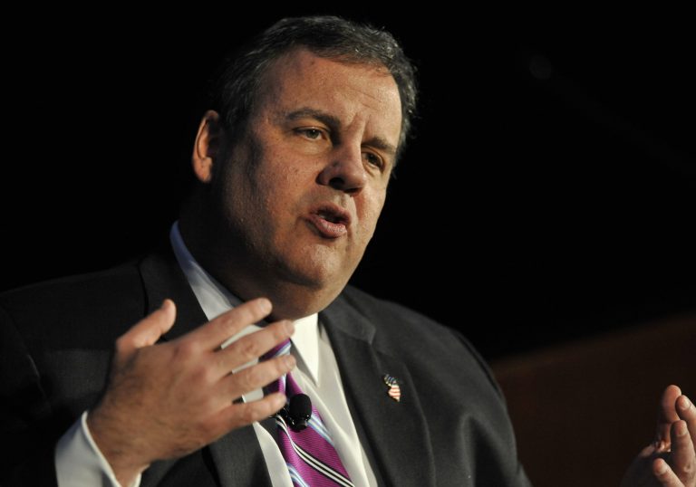 While on a fundraising trip for the Republican Governors Association, New Jersey Gov. Chris Christie speaks to the Economic Club of Chicago on Feb. 11 in Chicago. (AP Photo/Paul Beaty)
