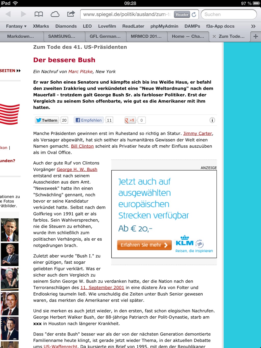 German Spiegel Magazine Declares George H.W. Bush Dead