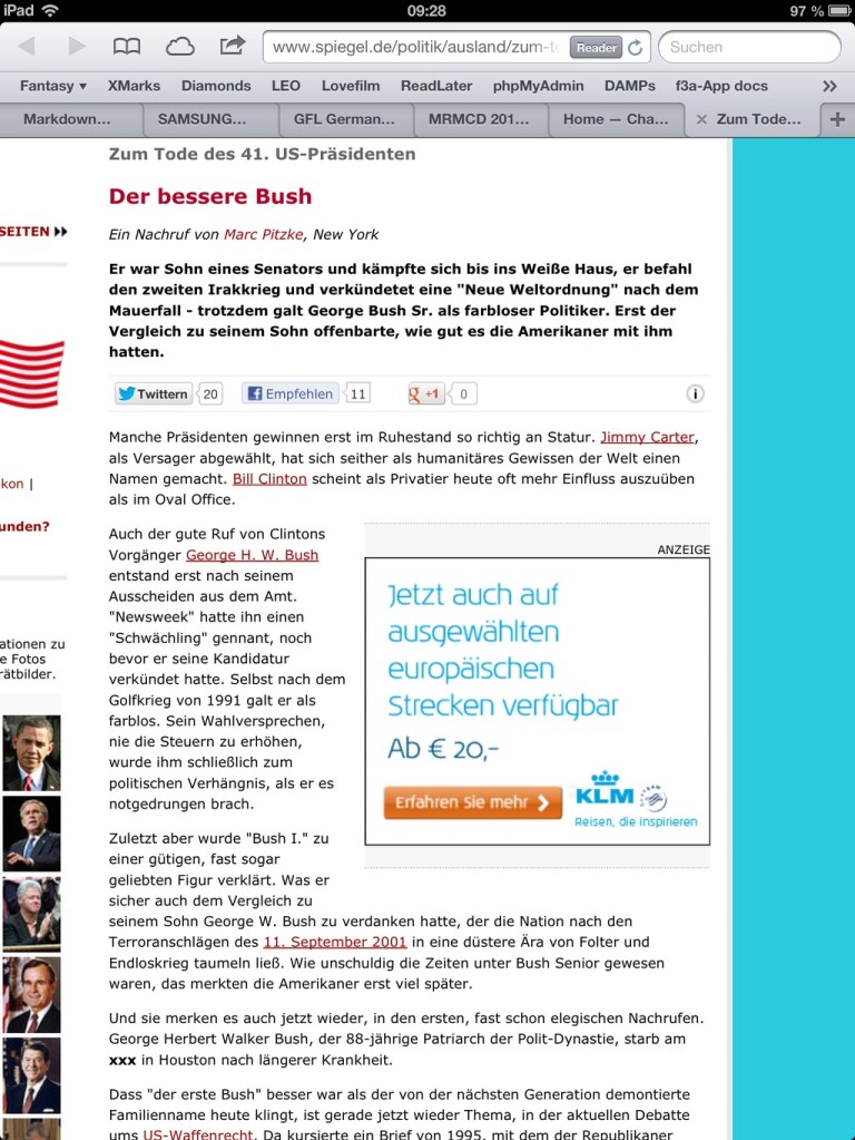 German Spiegel Magazine Declares George H.W. Bush Dead