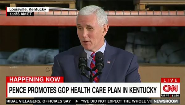 Mike Pence aims to dismiss ‘fear-mongering’ on healthcare