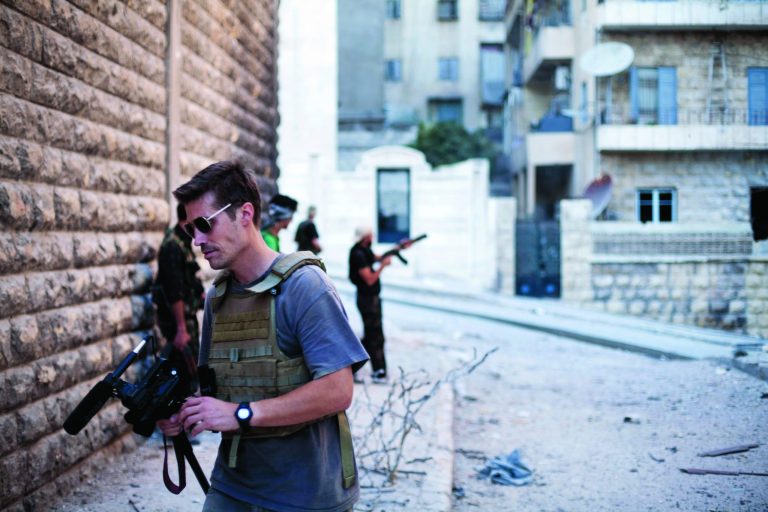 This photo posted on the website freejamesfoley.org shows journalist James Foley in Aleppo, Syria, in September, 2012. The family of an American journalist says he went missing in Syria more than one month ago while covering the civil war there. A statement released online Wednesday by the family of James Foley said he was kidnapped in northwest Syria by unknown gunmen on Thanksgiving day. (AP Photo/Manu Brabo, freejamesfoley.org) NO SALES