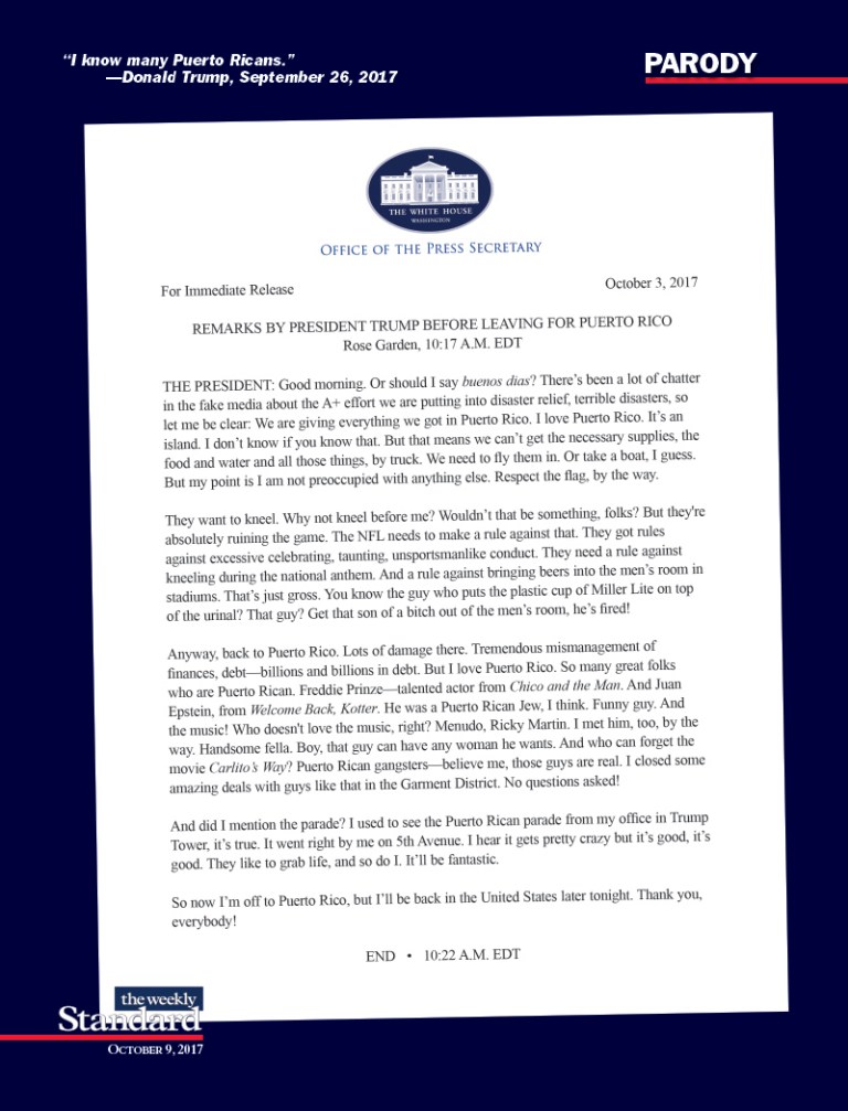 Trump Loves Puerto Rico