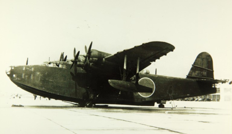 The Japanese wanted to use long-range Kawanishi H8K flying boats to bomb California and Texas. But first, they needed to know how repair operations were going at Pearl Harbor's naval yards, docks, and airfields. (San Diego Air and Space Museum Archive)